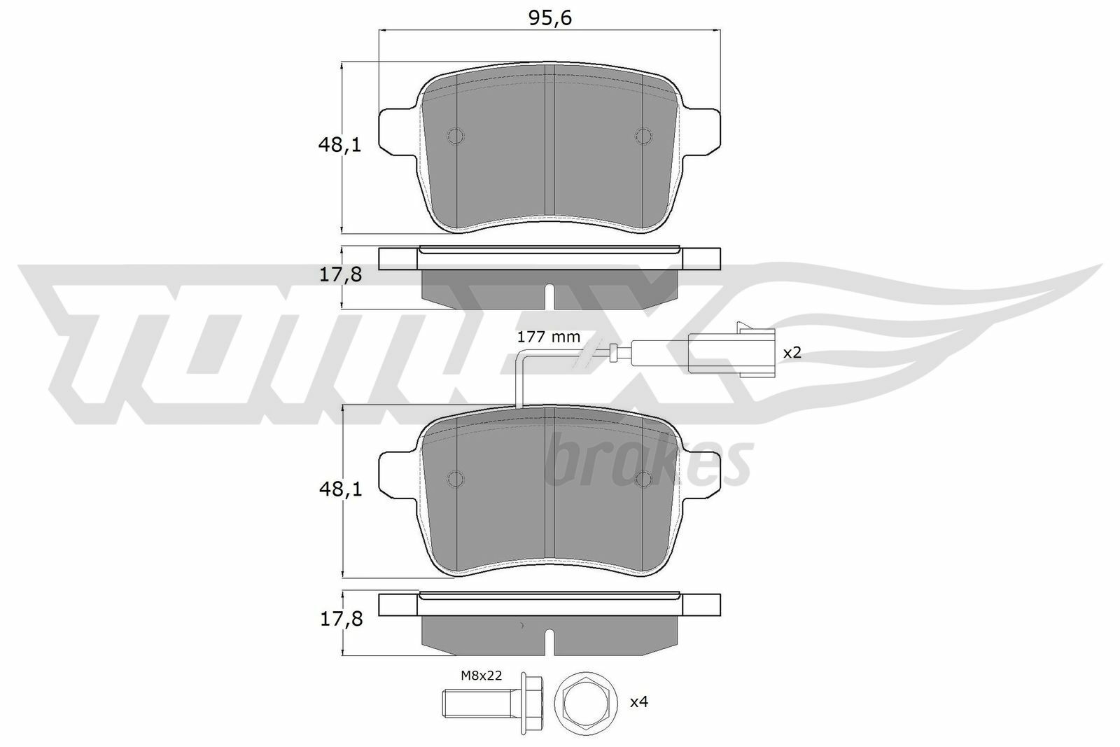 Sada brzdových platničiek kotúčovej brzdy TOMEX Brakes